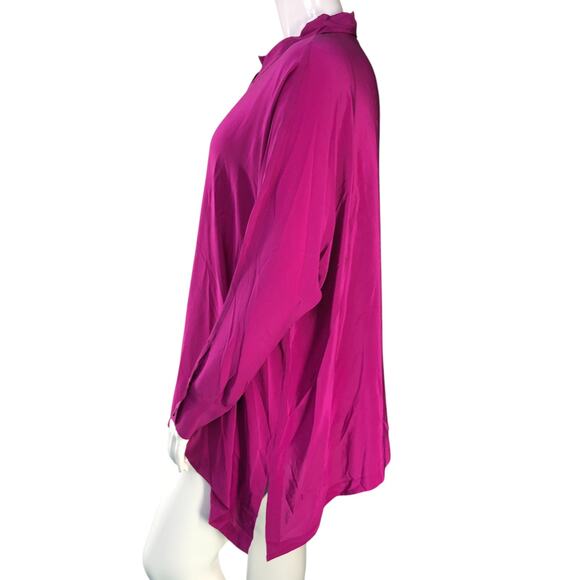 Eileen Fisher Womens Size M Tunic Top Hi Low Long Sleeve Popover Silk *TINY FLAW - Picture 5 of 16